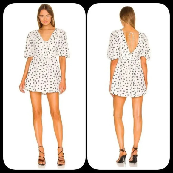 FOR Love & Lemons Connie Mini Dress in Ivory - Picture 1 of 11